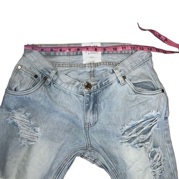 One x One Teaspoon Lonely Boys Light Wash Distressed Denim Jeans Relaxed Sz 27 - Picture 5 of 10